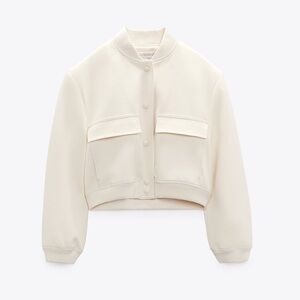 Zara Cream Maxi Pocket Bomber